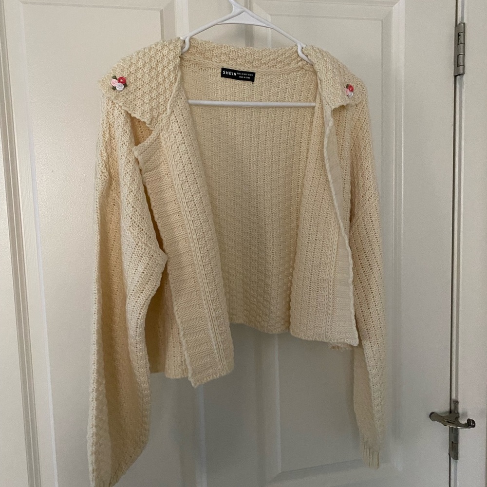 SHEIN Floral Embroidered Cardigan